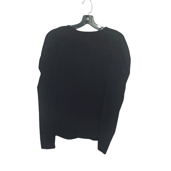 Inc International Concepts Jersy Black Poofy Sleeve Rouched Blouse XL - Picture 1 of 8